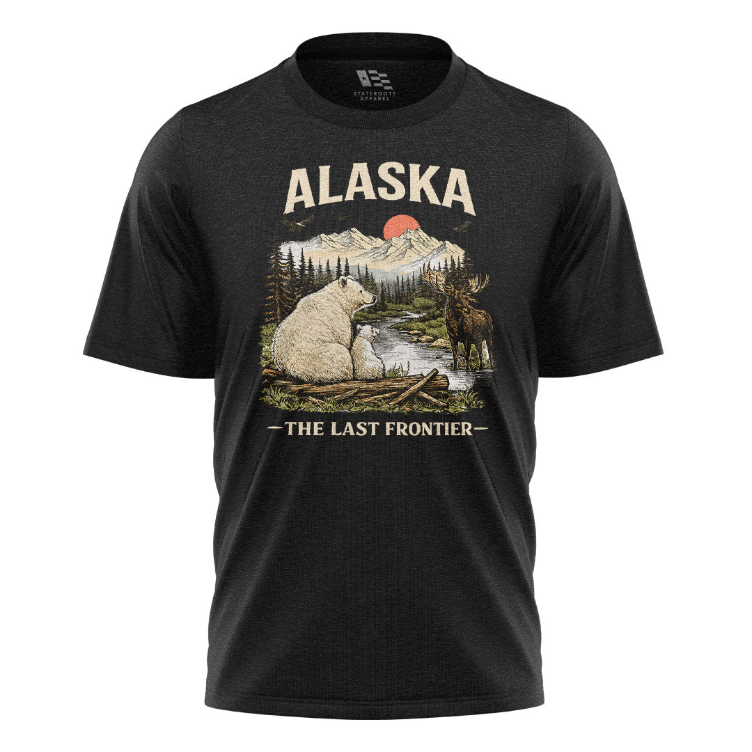 Alaska Last Frontier Polar Bear Moose - Black flatlay