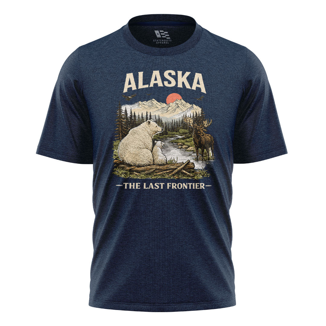 Alaska Last Frontier Polar Bear Moose - Navy flatlay