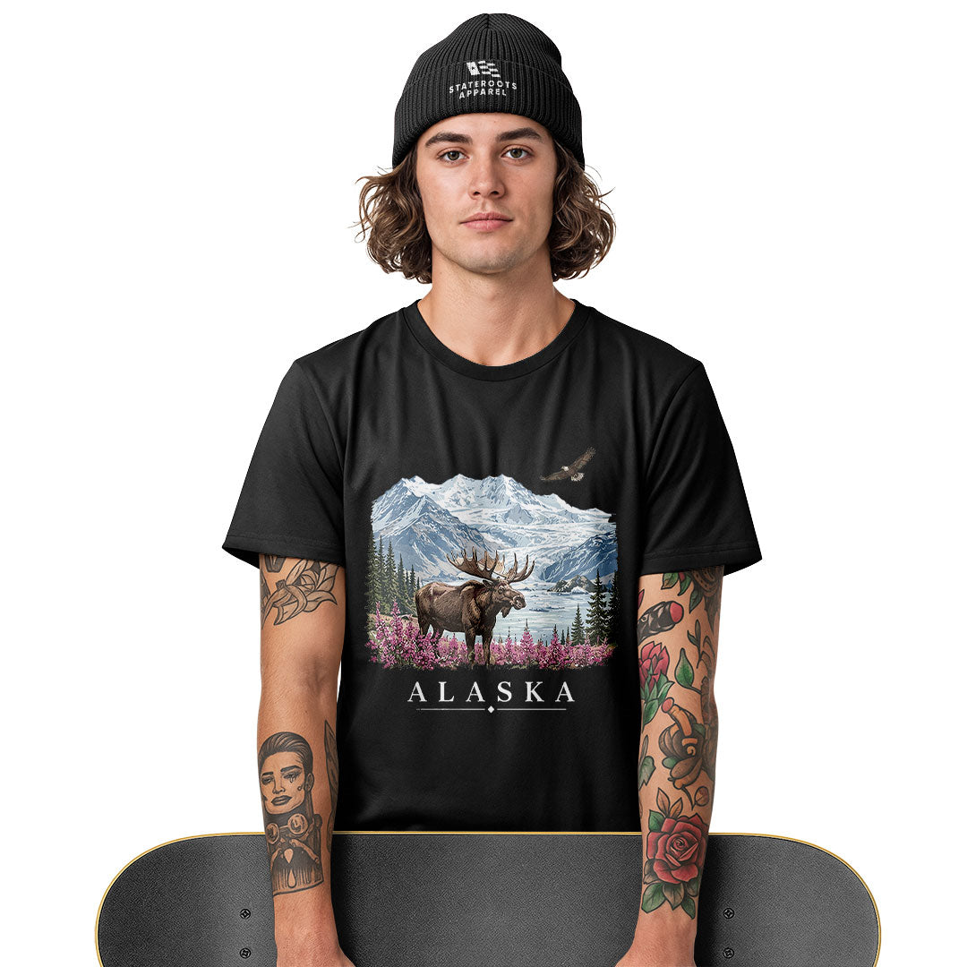 Alaska Moose Eagle Glacier Landscape - Black lifestyle 3