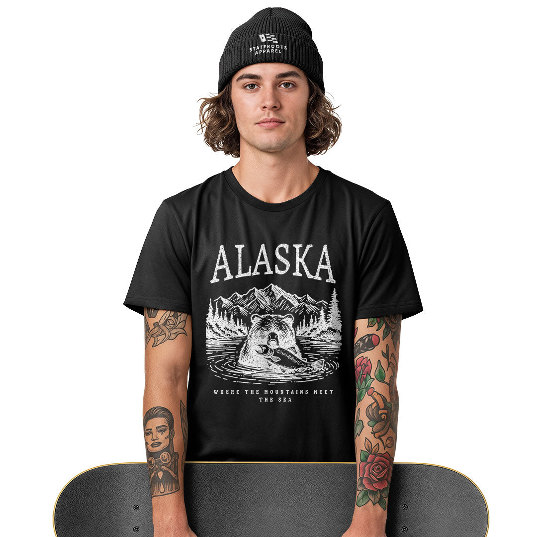 Alaska Mountains Meet Sea Salmon Bear - Black lifestyle 3