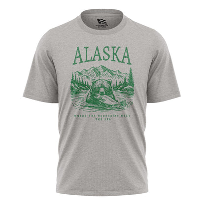 Alaska Mountains Meet Sea Salmon Bear - Sport Grey flatlay