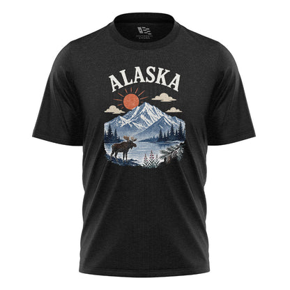 Alaska Sunrise Moose Lake Mountain - Black flatlay