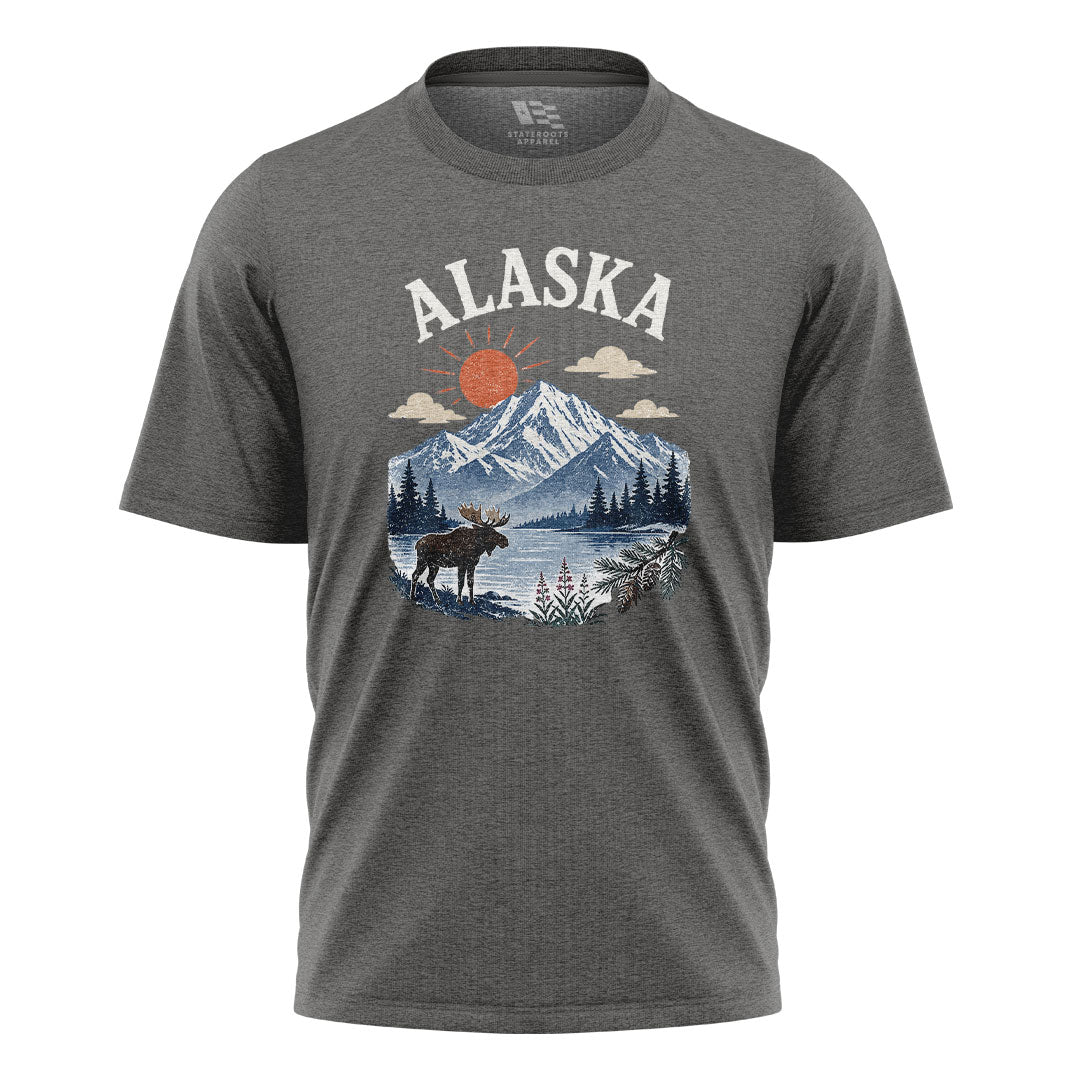 Alaska Sunrise Moose Lake Mountain - Charcoal flatlay