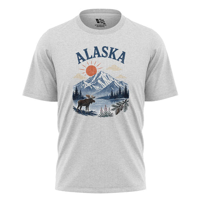 Alaska Sunrise Moose Lake Mountain - White flatlay