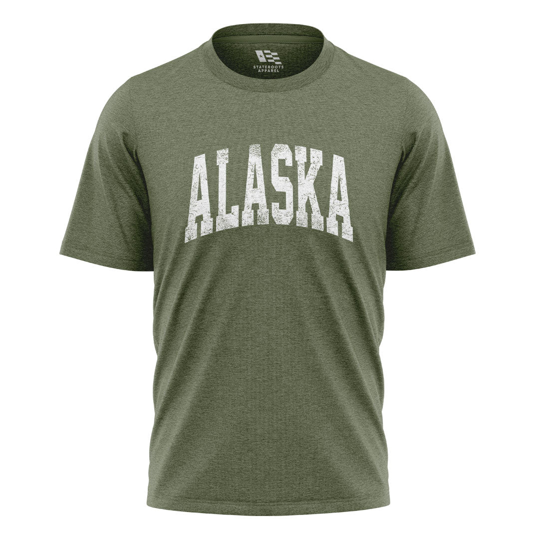 Alaska Varsity Arch Distressed - Military Green flatlay