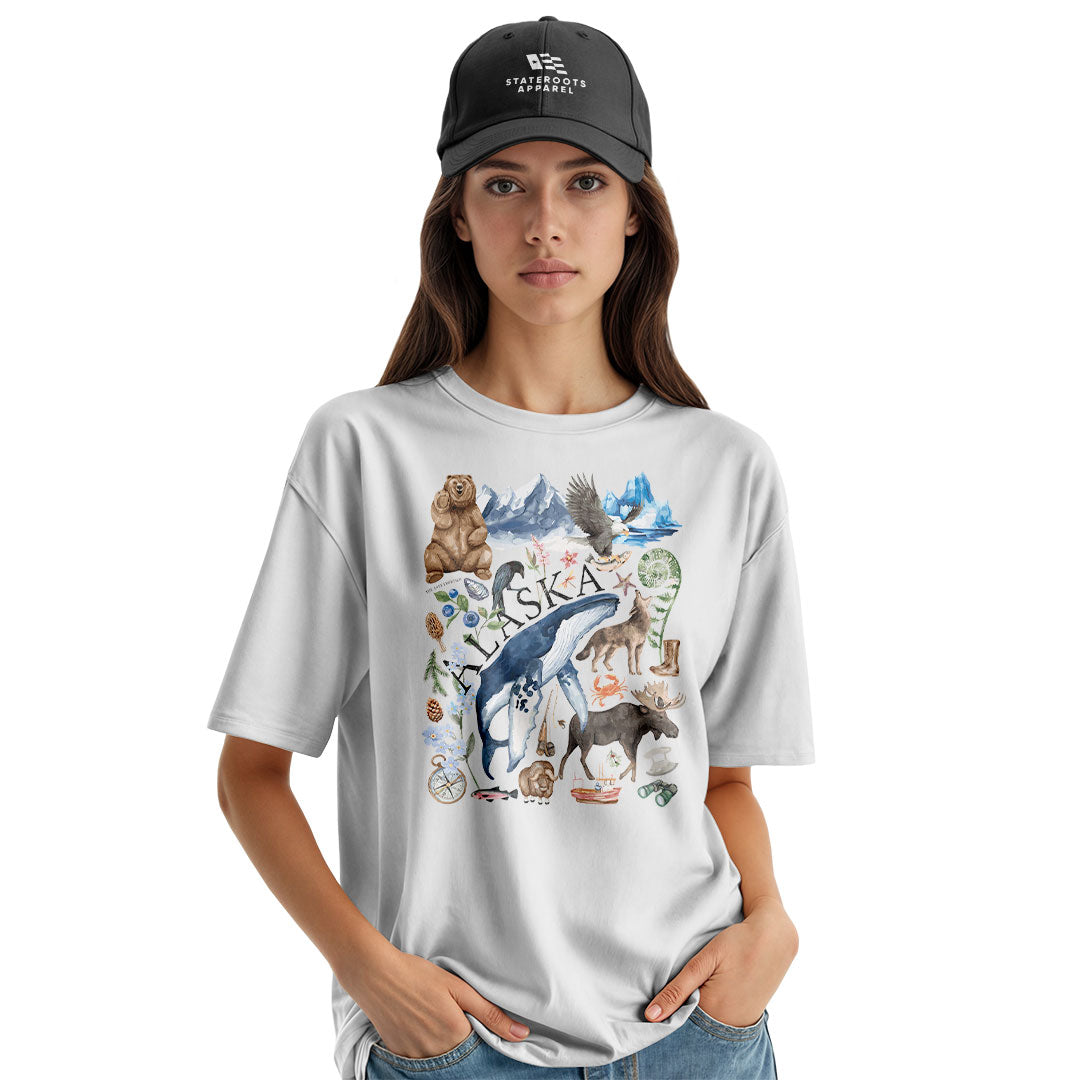 Alaska Watercolor Wildlife Collage - White lifestyle 3