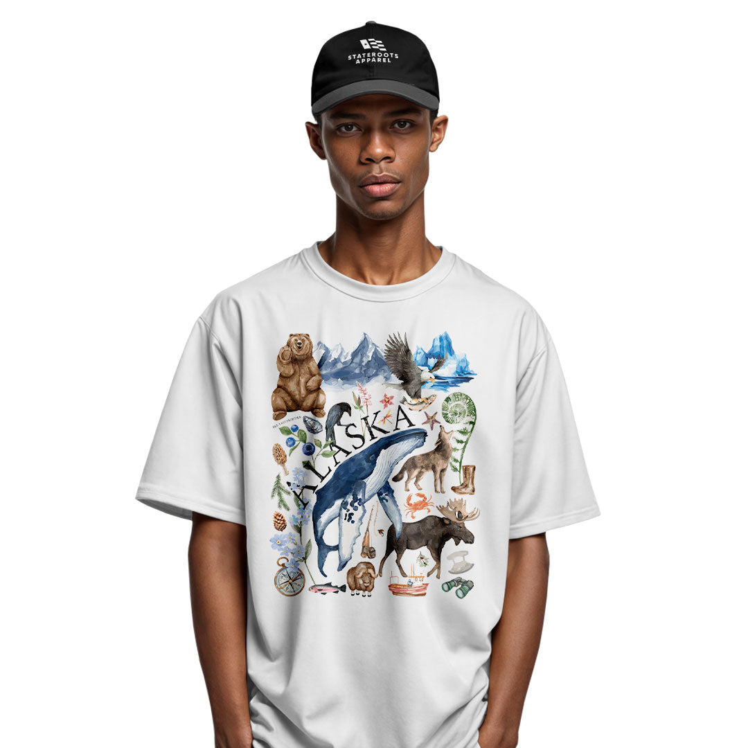Alaska Watercolor Wildlife Collage - White lifestyle 4