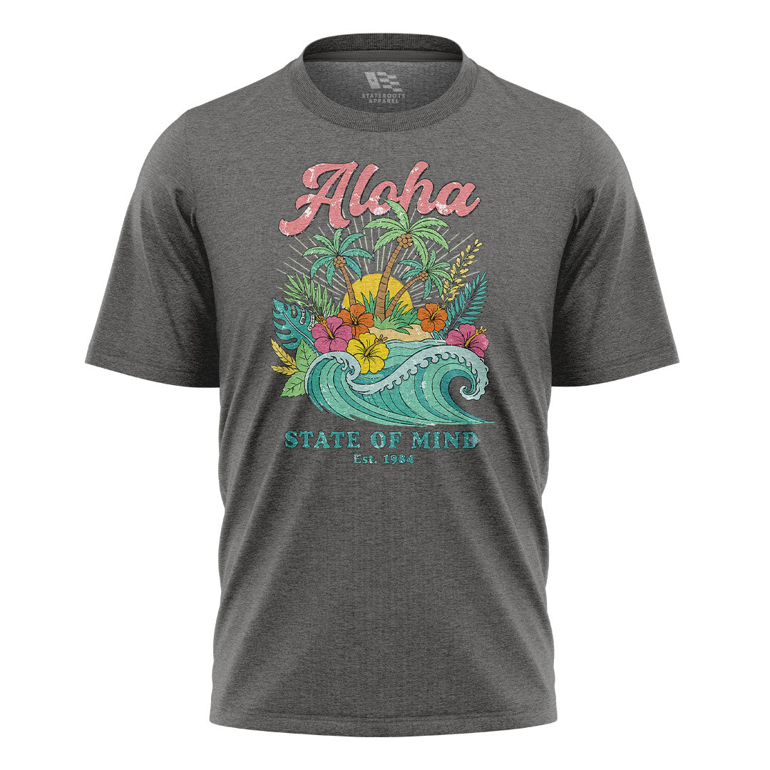 Aloha State of Mind 1984 Tee - Charcoal flatlay