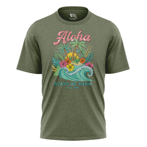 Aloha State of Mind 1984 Tee - Military Green flatlay