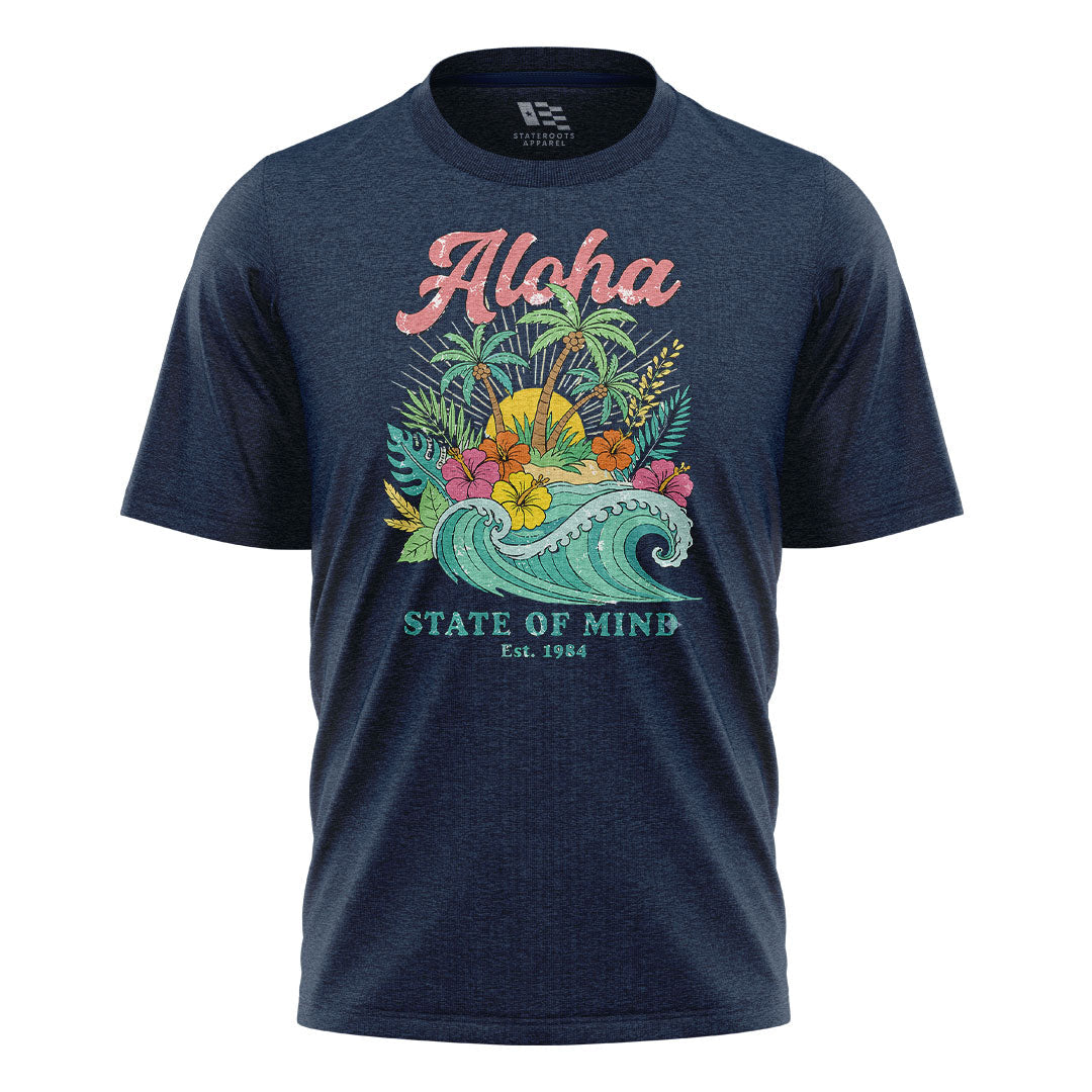 Aloha State of Mind 1984 Tee - Navy flatlay