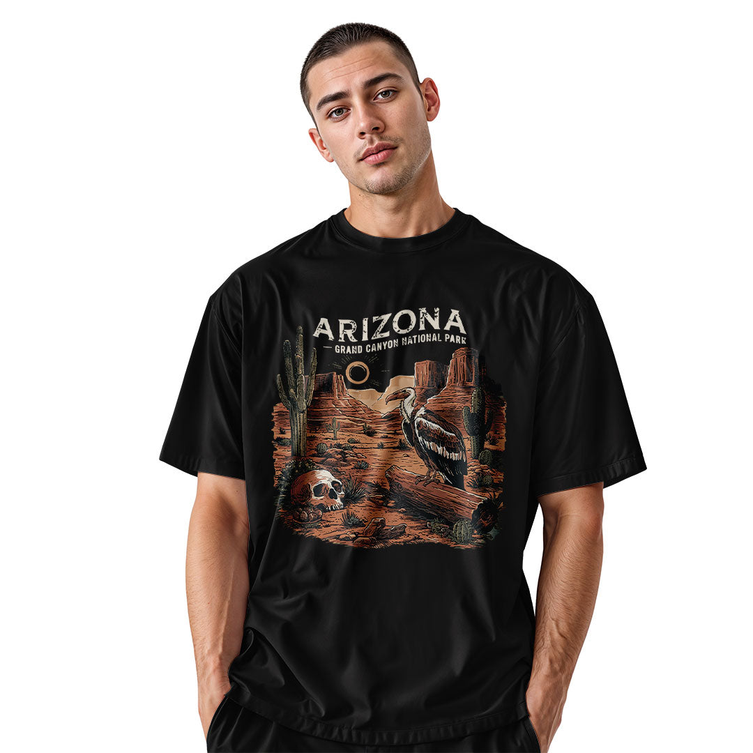 Arizona Grand Canyon Vulture Skull Western Tee - Black lifestyle