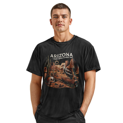 Arizona Grand Canyon Vulture Skull Western Tee - Navy lifestyle