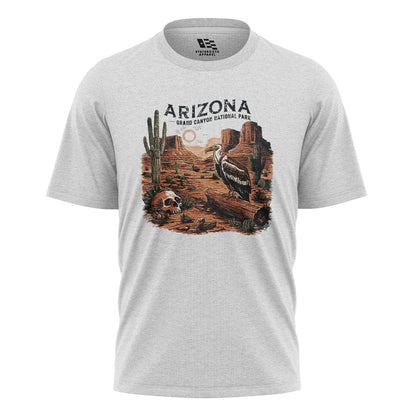 Arizona Grand Canyon Vulture Skull Western Tee - White flatlay