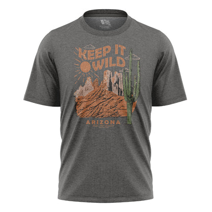 Arizona Keep It Wild Cactus Mountains Vintage Tee - Charcoal flatlay