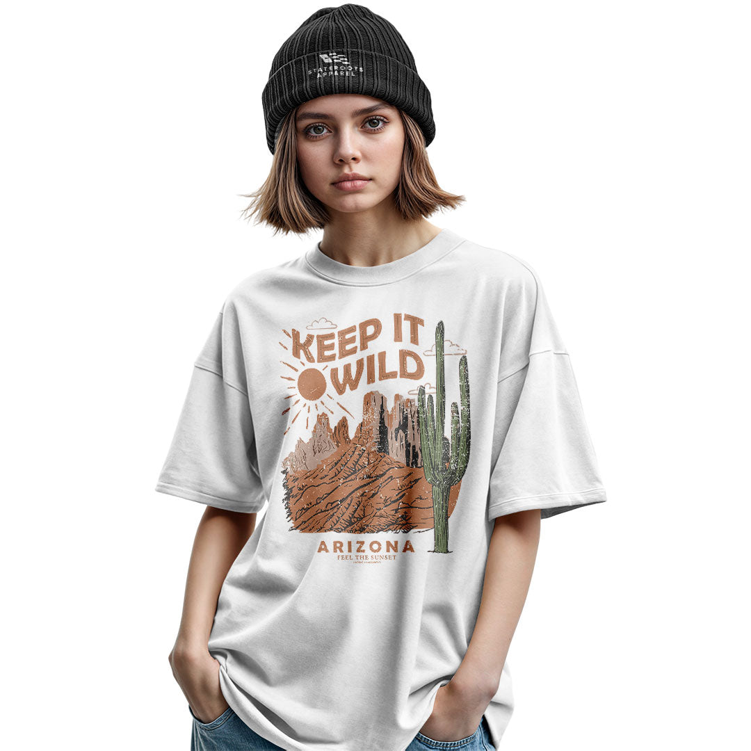 Arizona Keep It Wild Cactus Mountains Vintage Tee - Military Green lifestyle