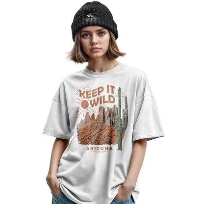 Arizona Keep It Wild Cactus Mountains Vintage Tee - Military Green lifestyle