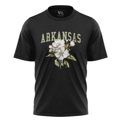 Arkansas Apple Blossom Tee - Black flatlay