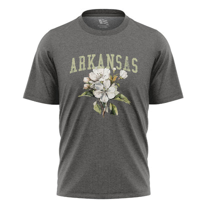 Arkansas Apple Blossom Tee - Charcoal flatlay