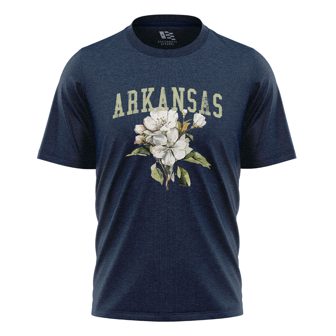 Arkansas Apple Blossom Tee - Navy flatlay