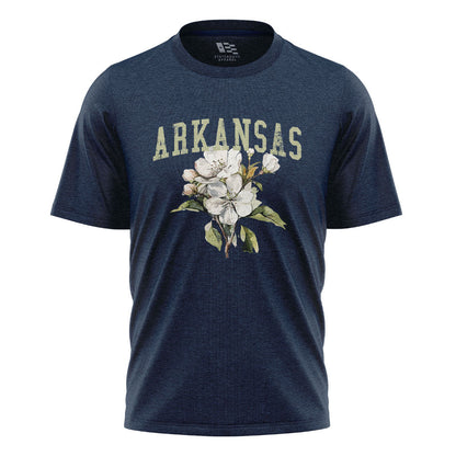 Arkansas Apple Blossom Tee - Navy flatlay
