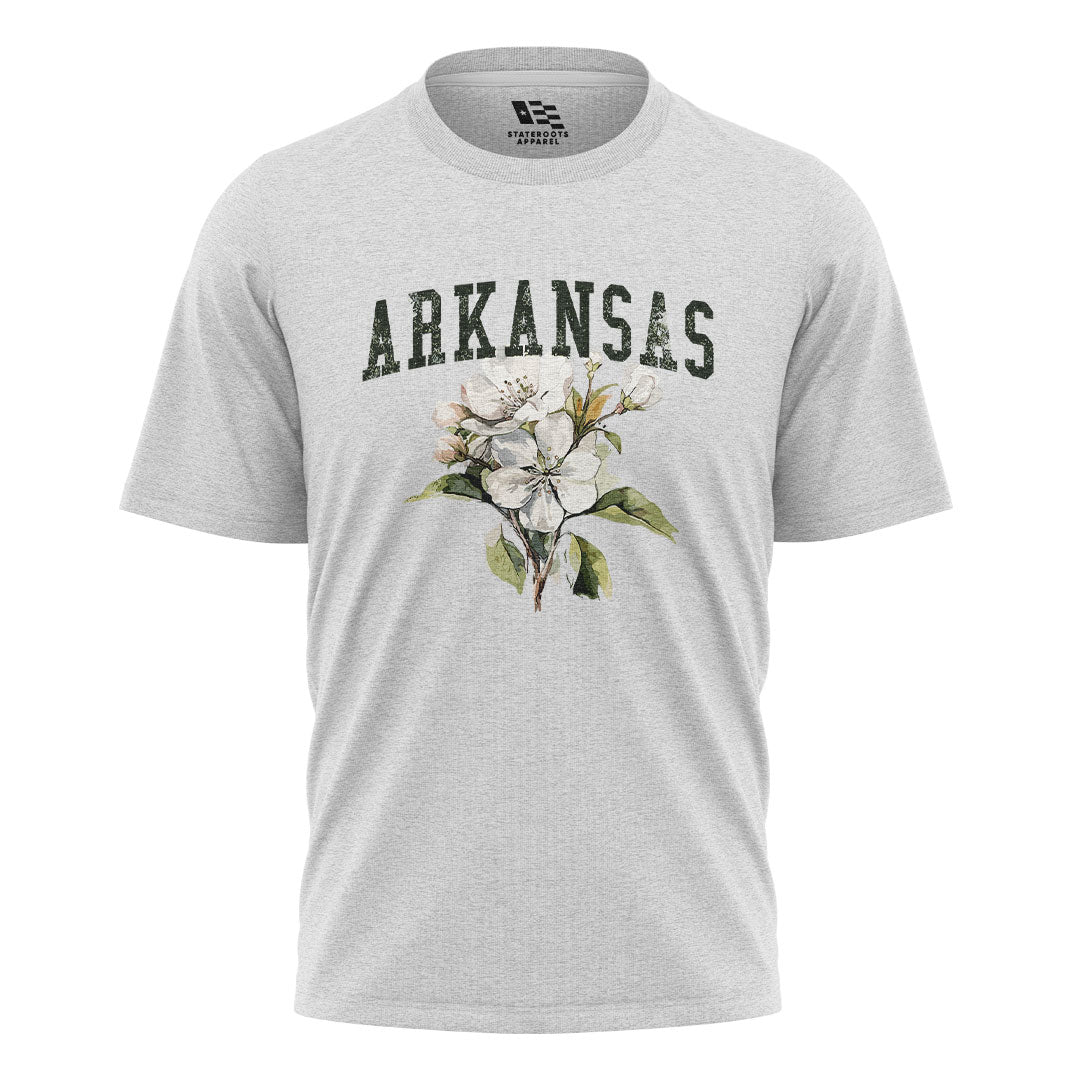 Arkansas Apple Blossom Tee - White flatlay