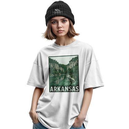 Arkansas Bass Fishing Tee - Military Green view