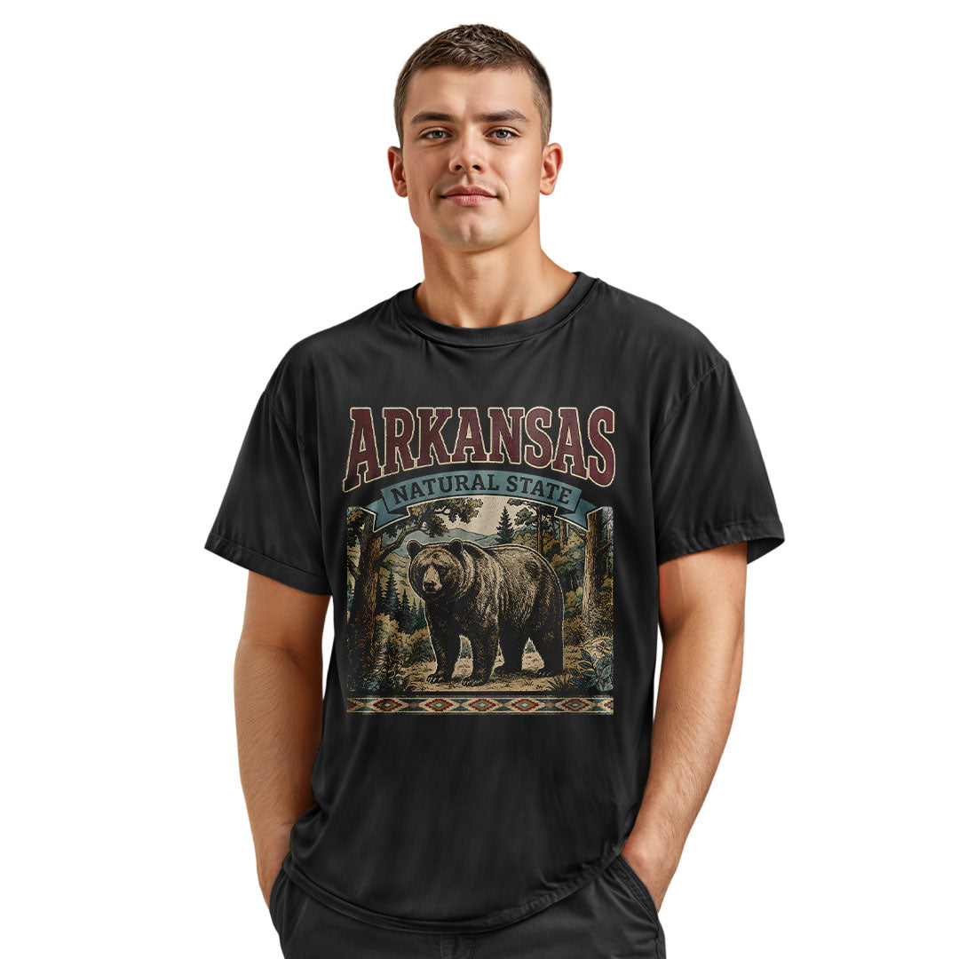 Arkansas Black Bear Natural State Tee - Navy view