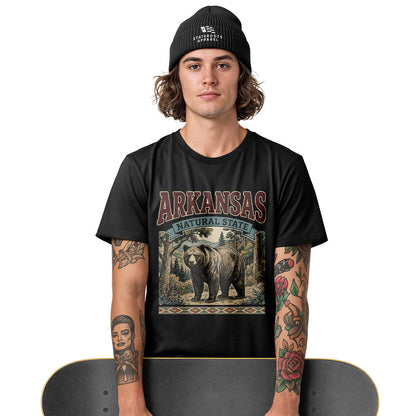 Arkansas Black Bear Natural State Tee - White view