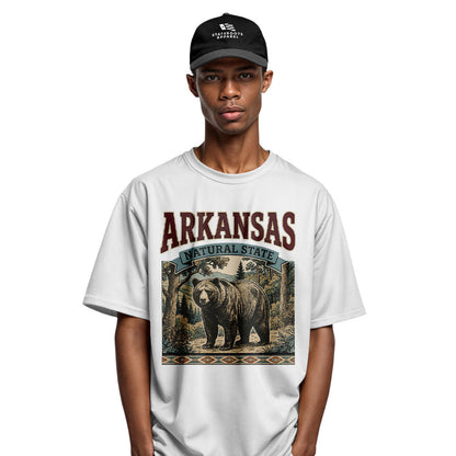 Arkansas Black Bear Natural State Tee - White view