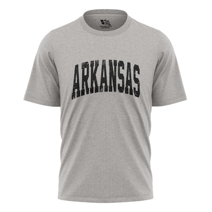 Arkansas Distressed Varsity Tee - Sport Grey flatlay