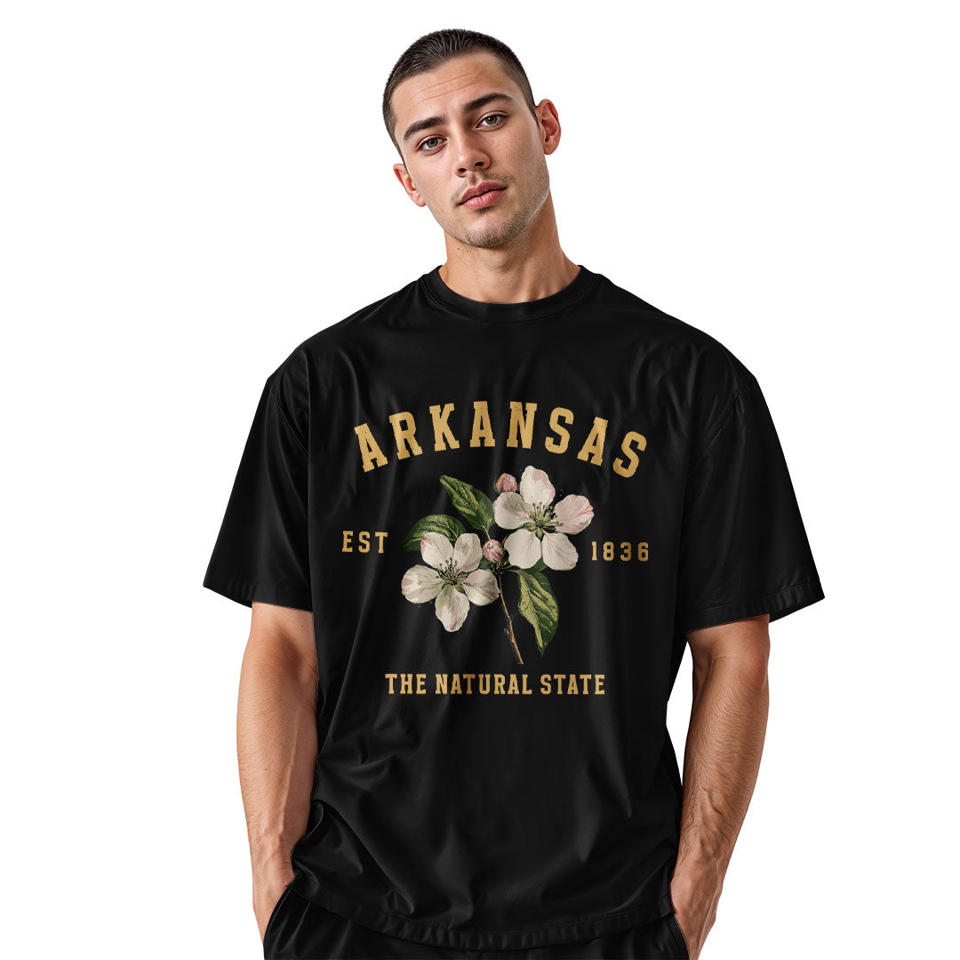 Arkansas Est 1836 Natural State Tee - Black view