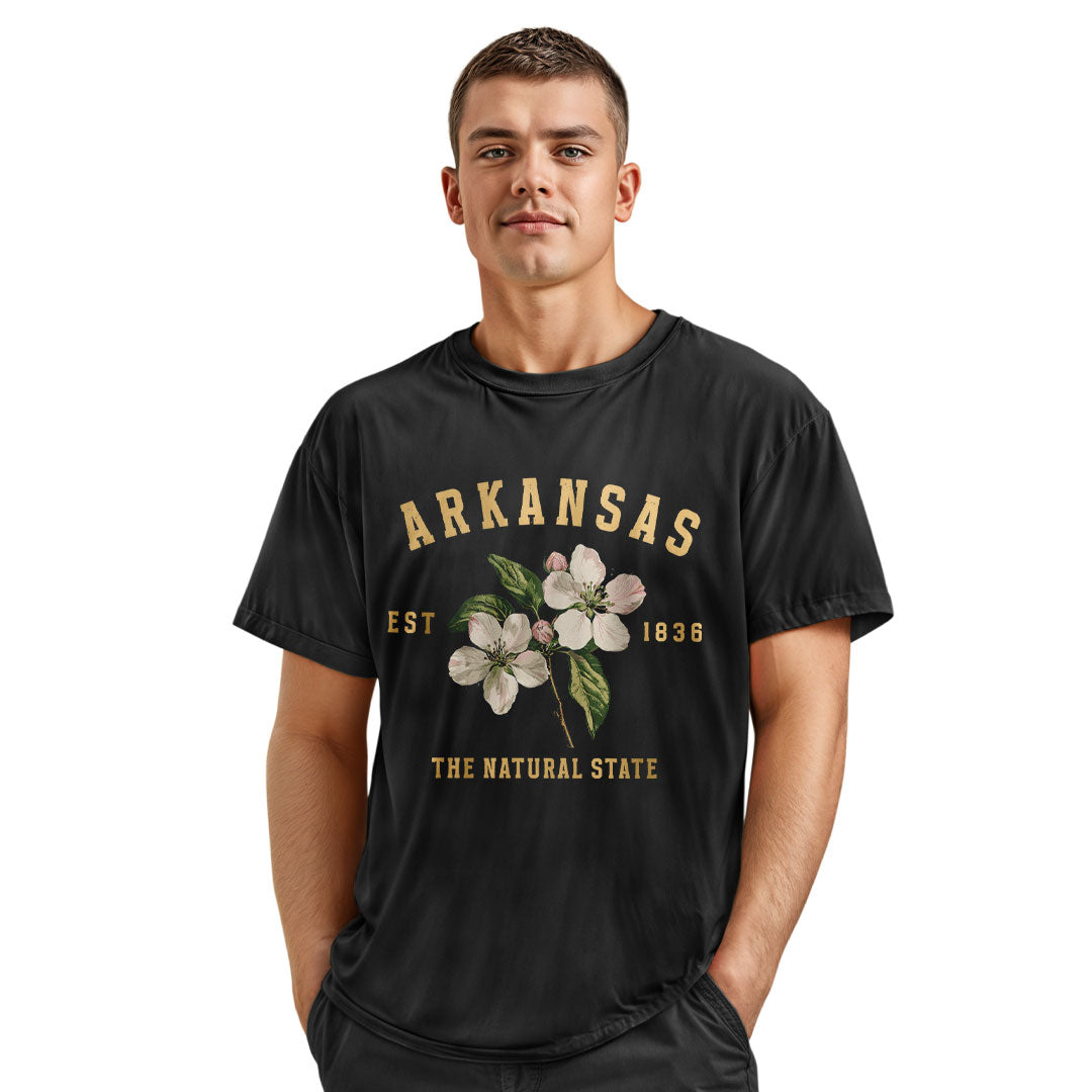 Arkansas Est 1836 Natural State Tee - Navy view