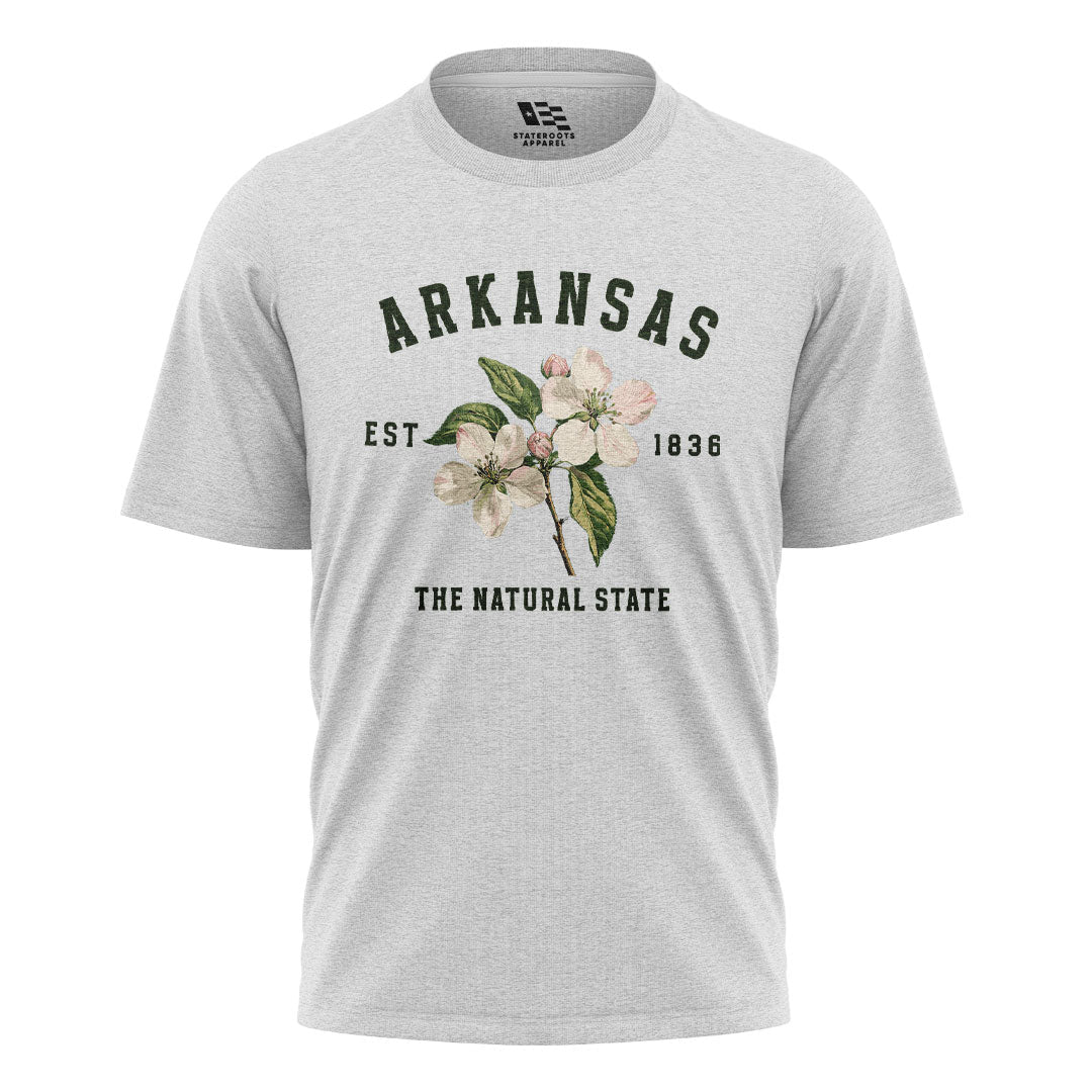 Arkansas Est 1836 Natural State Tee - White flatlay