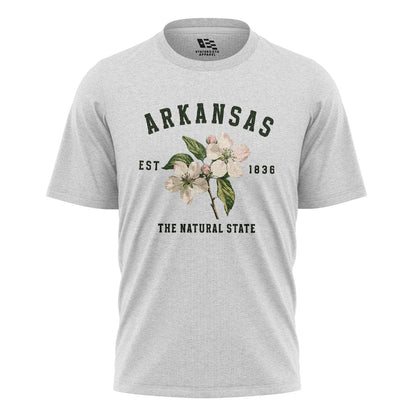Arkansas Est 1836 Natural State Tee - White flatlay