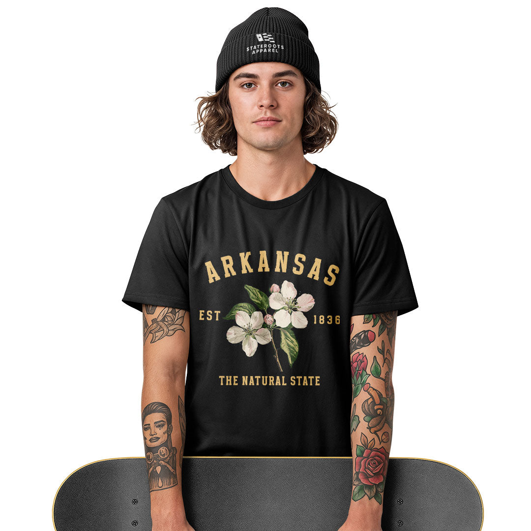 Arkansas Est 1836 Natural State Tee - White view