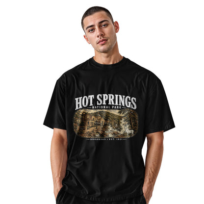 Arkansas Hot Springs Est 1921 Tee - Black view