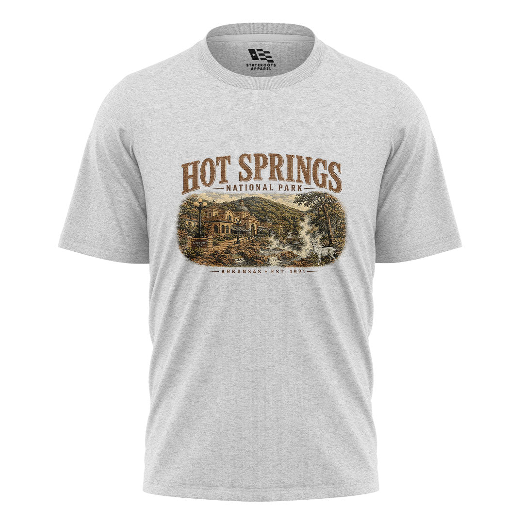 Arkansas Hot Springs Est 1921 Tee - White flatlay