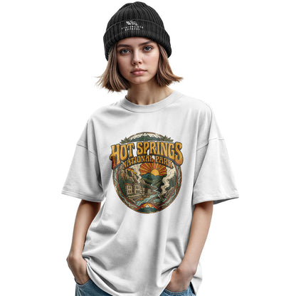 Arkansas Hot Springs National Park Badge Tee - Military Green view
