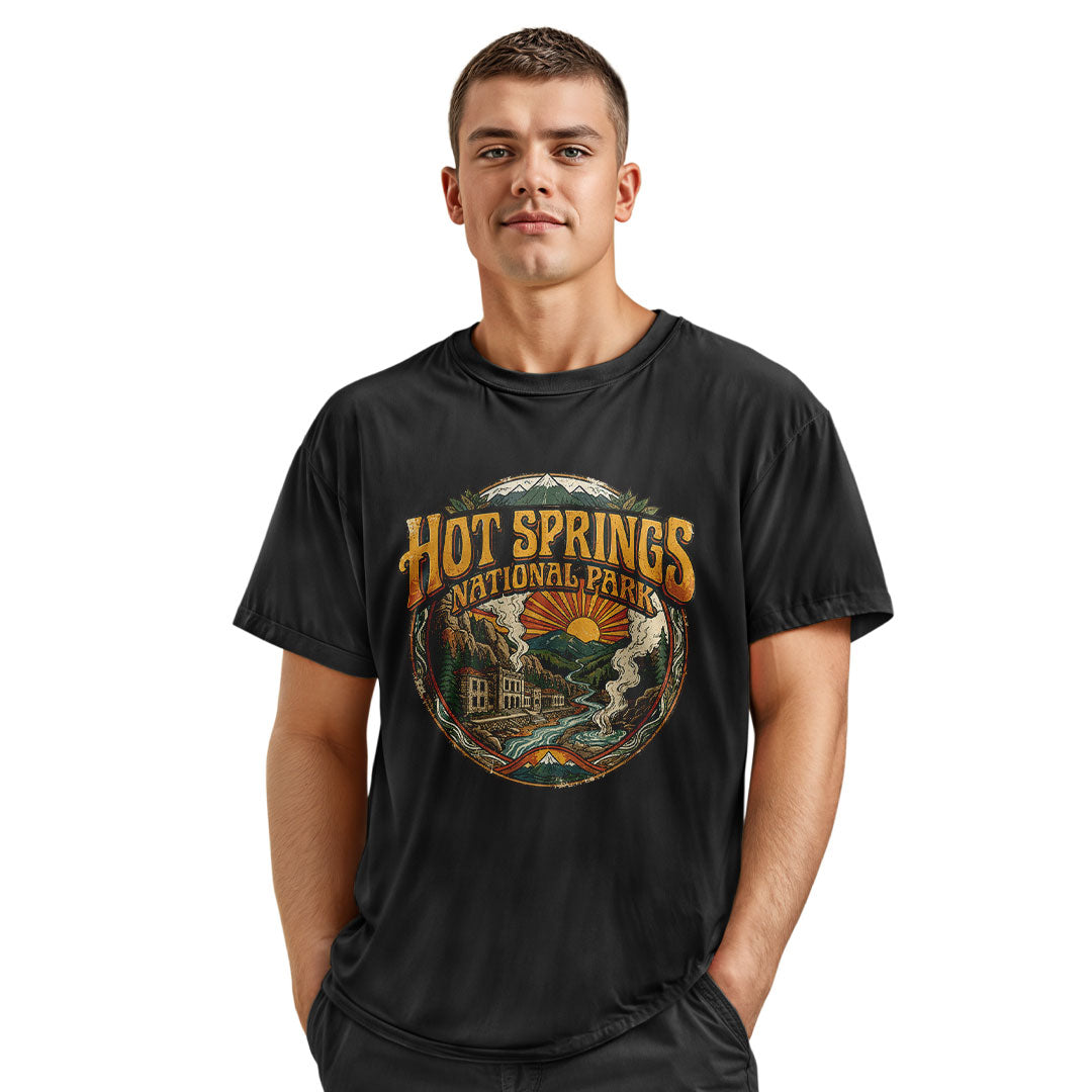 Arkansas Hot Springs National Park Badge Tee - Navy view