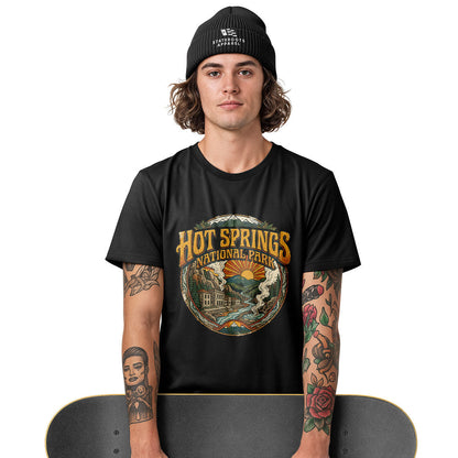 Arkansas Hot Springs National Park Badge Tee - White view