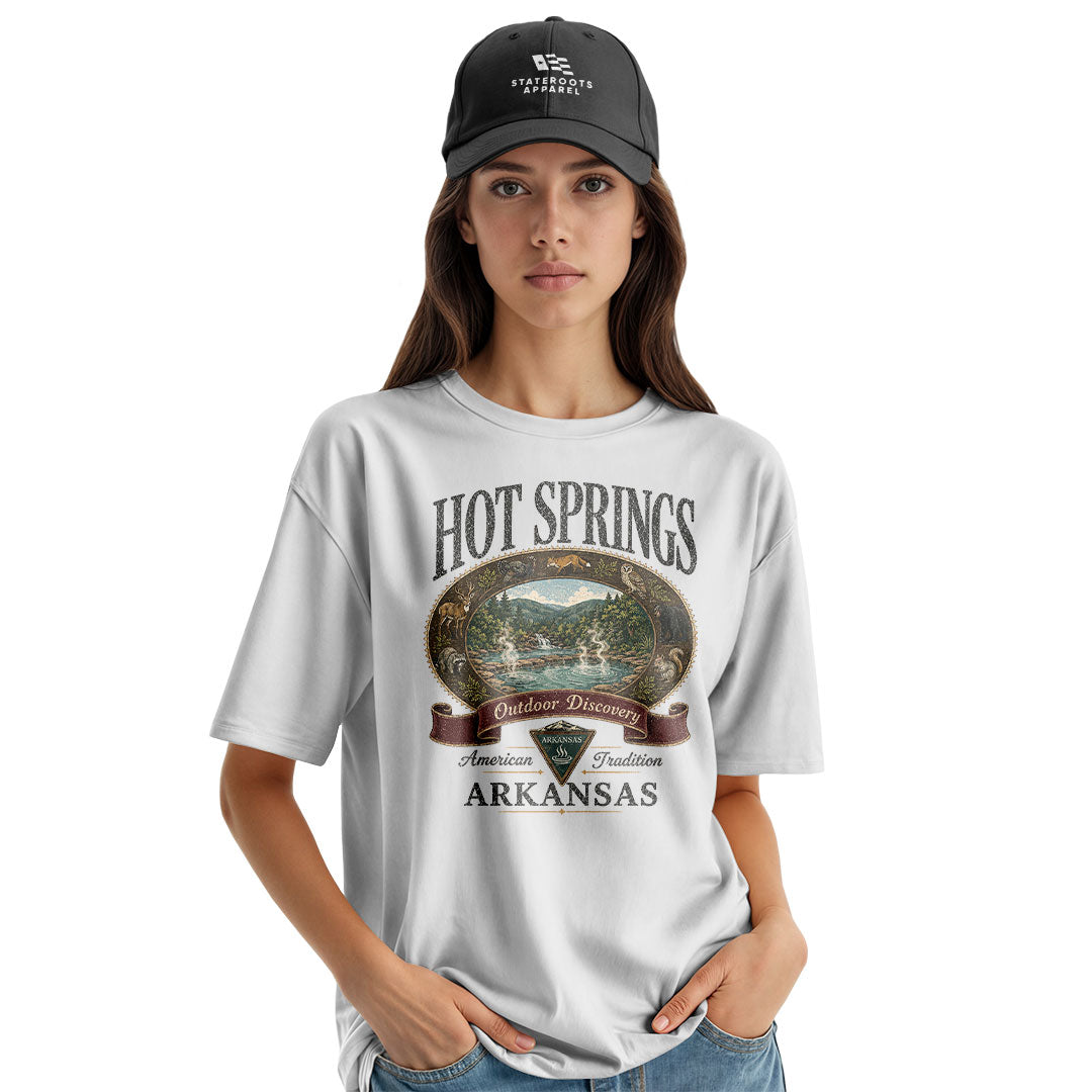 Arkansas Hot Springs Outdoor Discovery Tee - White view