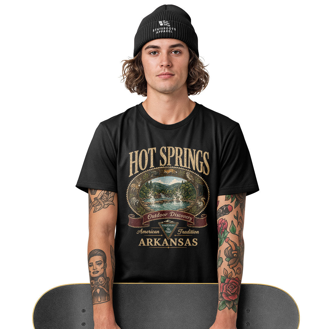 Arkansas Hot Springs Outdoor Discovery Tee - White view