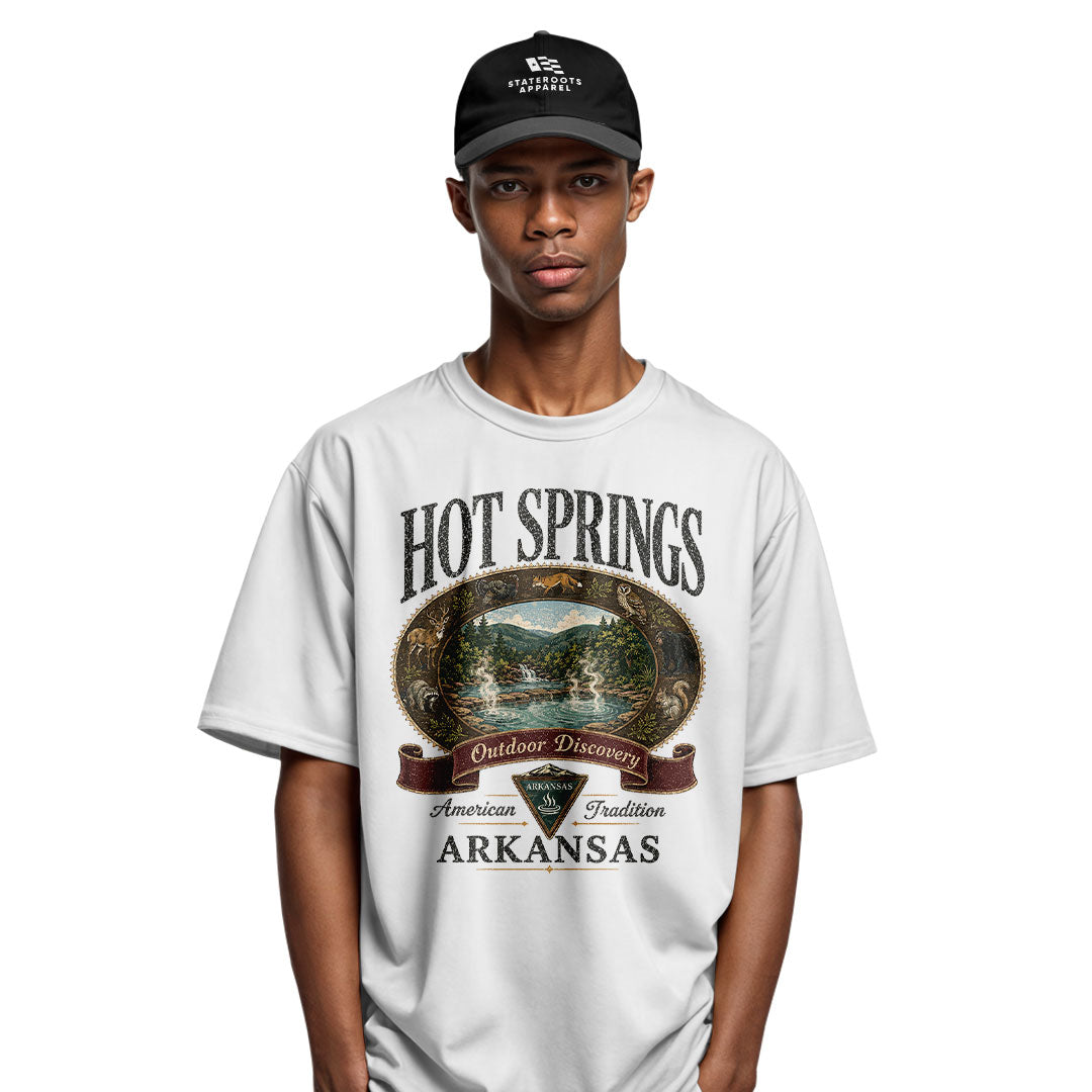 Arkansas Hot Springs Outdoor Discovery Tee - White view