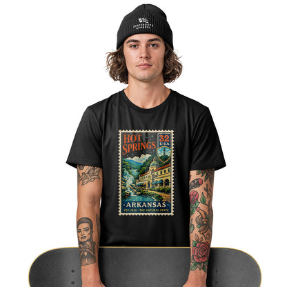 Arkansas Hot Springs Postage Stamp Tee - White view