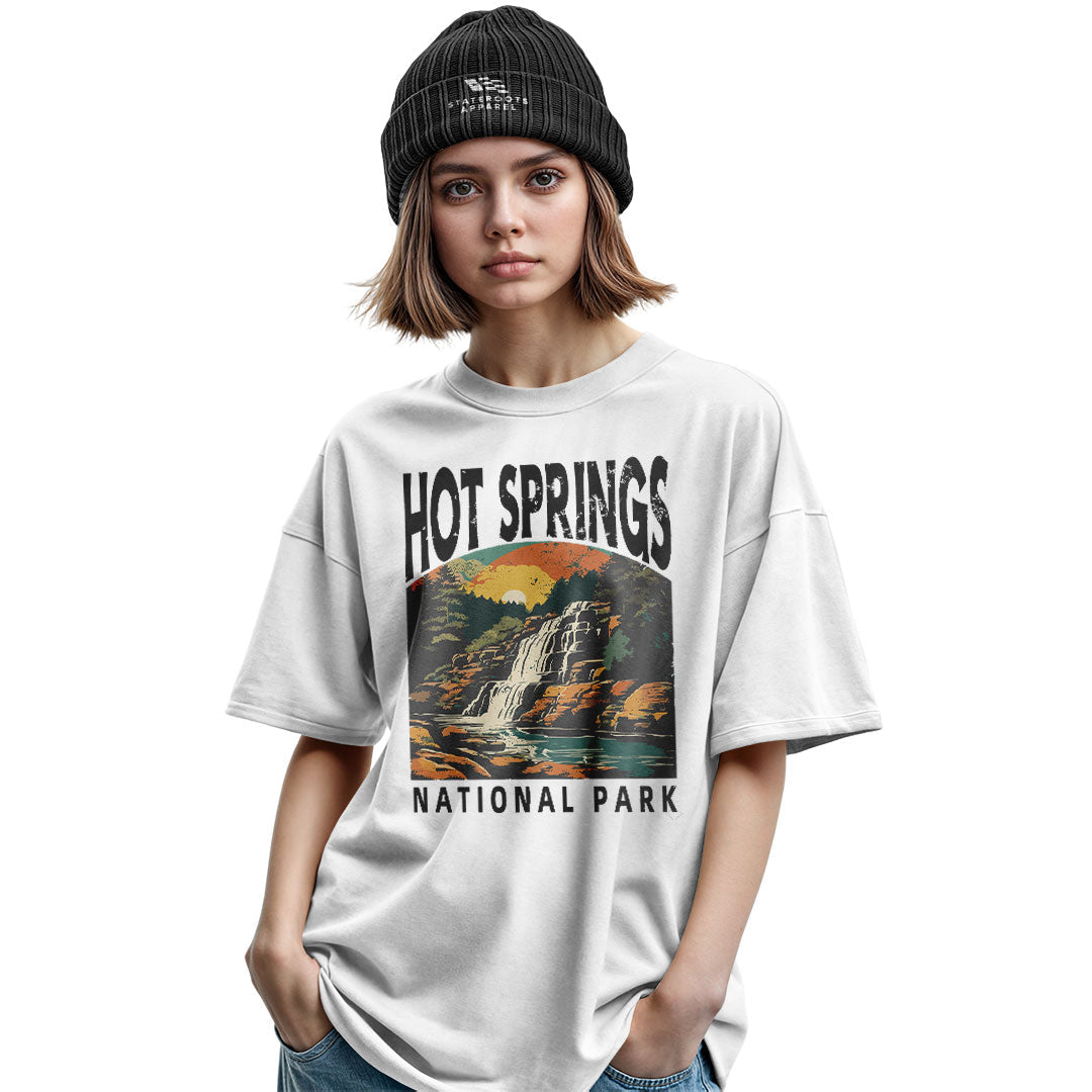 Arkansas Hot Springs Waterfall Tee - Military Green view
