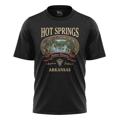 Arkansas Hot Springs Wildlife Tee - Black flatlay