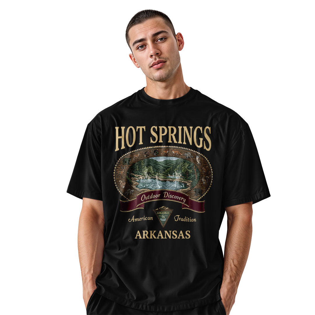 Arkansas Hot Springs Wildlife Tee - Black view