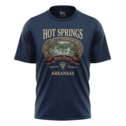 Arkansas Hot Springs Wildlife Tee - Navy flatlay