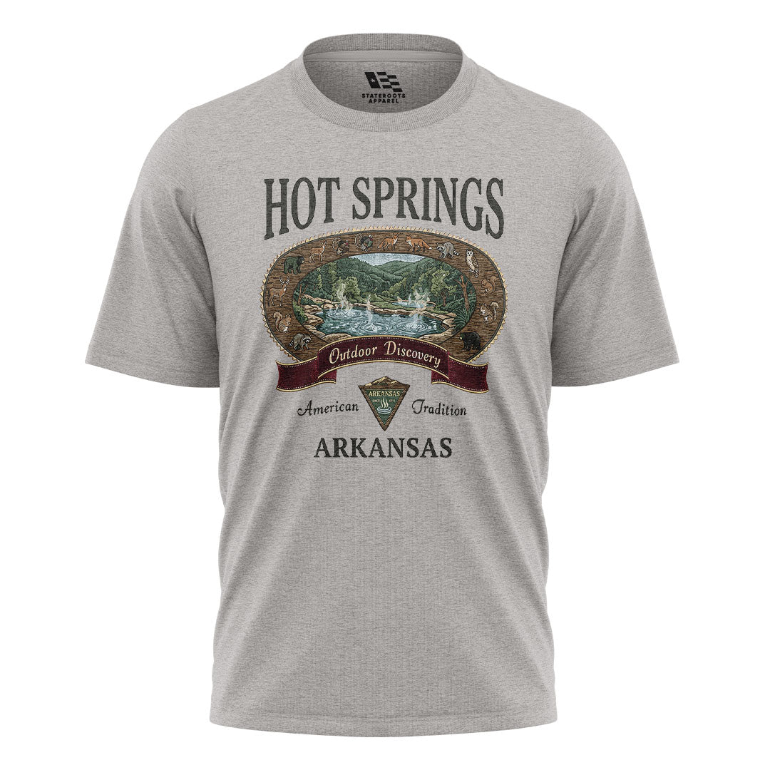 Arkansas Hot Springs Wildlife Tee - Sport Grey flatlay