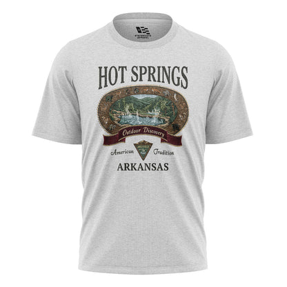 Arkansas Hot Springs Wildlife Tee - White flatlay
